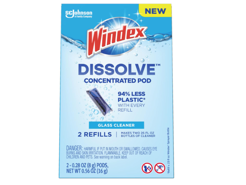 Windex Dissolve Concentrated Pods Glass Cleaner, 0.28 oz/8 g, 2 Count