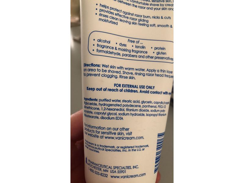 Vanicream Shave Cream, 6 oz/170 g