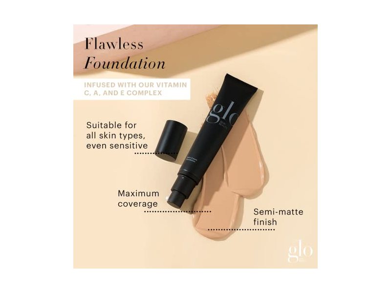 Glo Skin Beauty Satin Cream Foundation Makeup for Face, Natural 1.4 oz