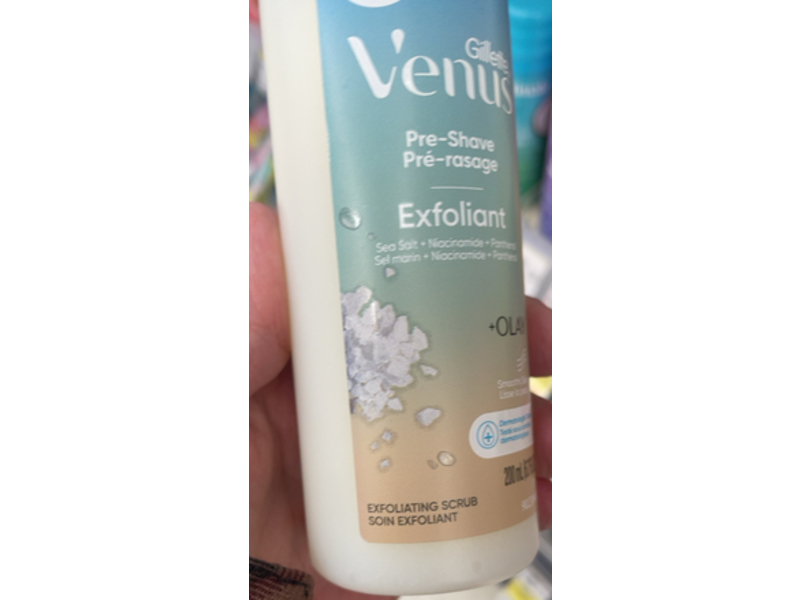 Gillette Venus Pre Shave Exfoliant Scrub, +Olay, 6.7 fl oz/200 mL