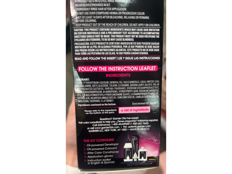 Garnier Olia Oil - Powered Permanent Color, 2.0 Soft Black, 1 Application