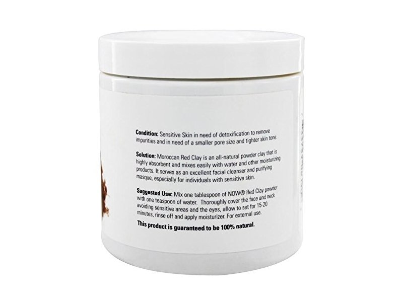 Now Solutions Moroccan Red Clay Powder Facial Cleanser, 14 oz (397 g)