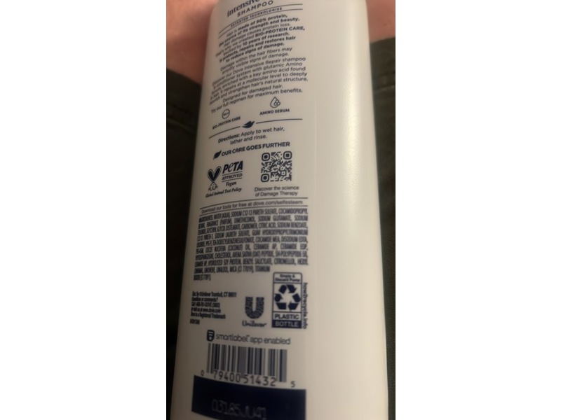 Dove Intensive Repair Damage Therapy Shampoo, 18 fl oz/532 mL