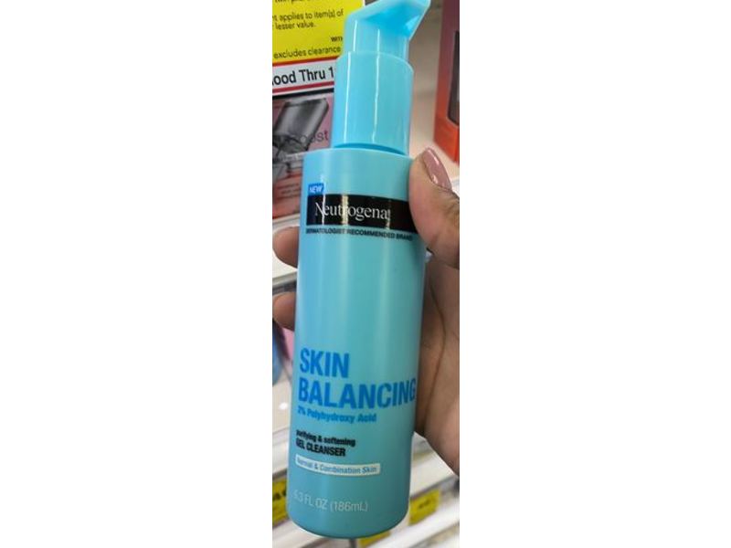 Neutrogena Skin Balancing Gel Cleanser, 2% Polyhydroxy Acid, 6.3 fl oz/186 mL