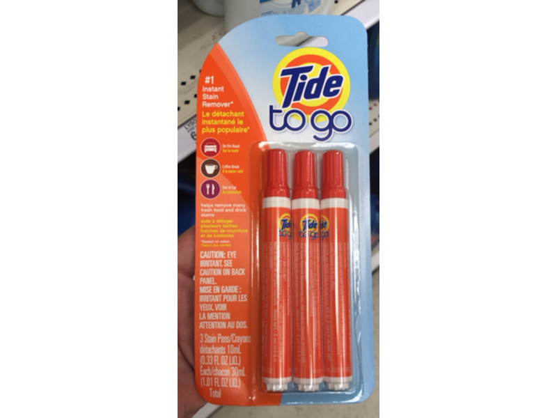 Tide To Go Instant Stain Remover Pen, 0.33 fl oz/10 mL, 3 Count