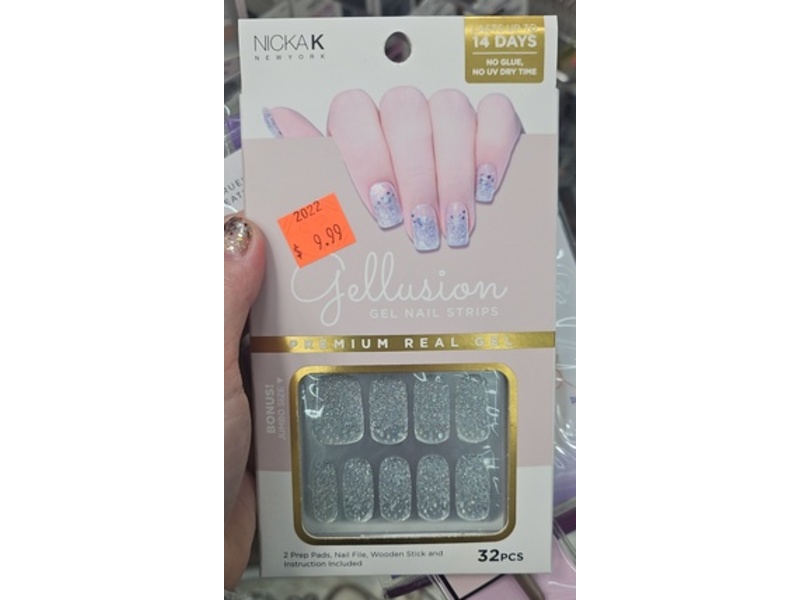 Nicka K Gellusions Gel Nail Strips Kit, NSG002, 32 Count