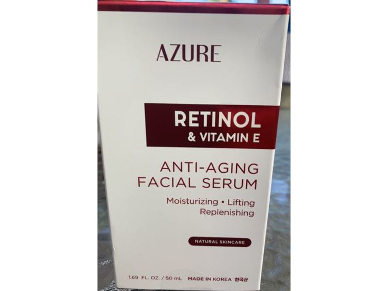Azure Retinol & Vitamin E Anti-Aging Facial Serum, Natural, 1.69 fl oz/50 mL