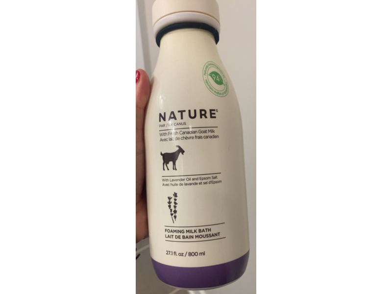 Nature By Canus Foaming Milk Bath, Canadian Goat Milk Lavender Oil, 27.1 fl oz/800 mL