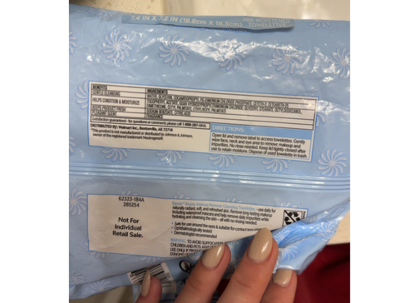 Equate Beauty Makeup Remover Cleansing Towelettes, 40 Count, Pack Of 2