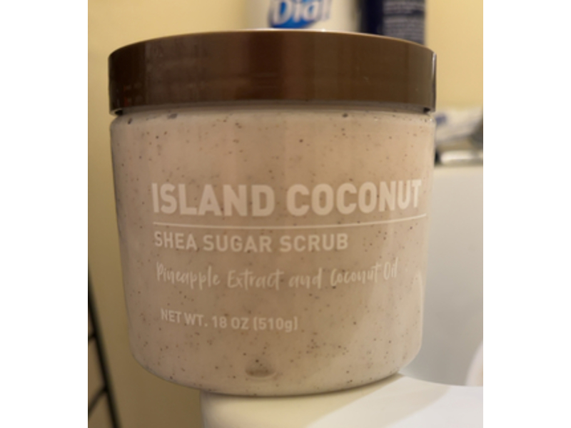 Equate Island Coconut Shea Sugar Scrub, Pineapple Extract & Coconut Oil, 18 oz/510 g