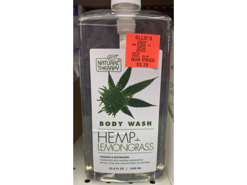 Naturals Therapy Body Wash, Hemp & Lemongrass, 33.8 fl oz/1000 mL