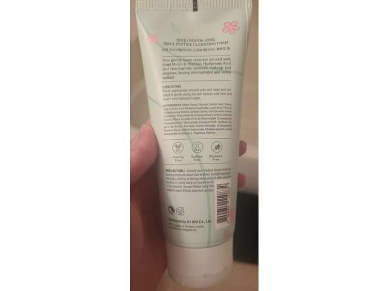 Soqu Revitalization Snail Peptide Cleansing Foam, 6.76 fl oz/200 mL