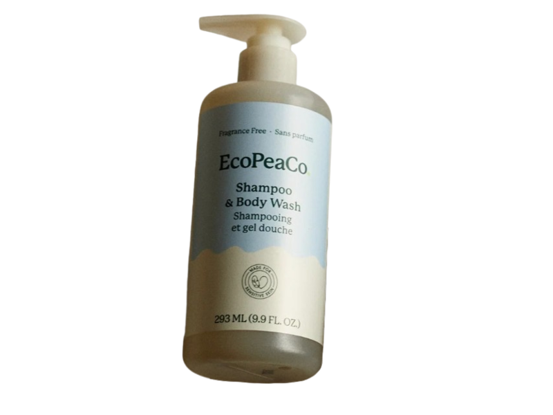 EcoPeaCo. Shampoo & Body Wash, Fragrance Free, 9.9 fl oz/293 mL