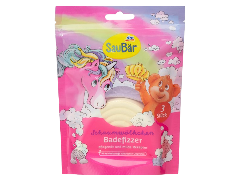Dm Saubar Bath Fizzer Foam Clouds, 50 g, 3 Count