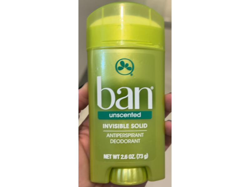 Ban Invisible Solid Antiperspirant Deodorant, 2.6 oz/73 g, Pack Of 3