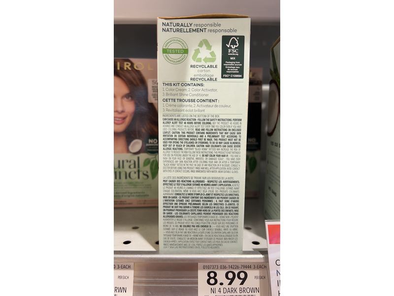 Clairol Natural Instincts Non-Permanent Hair Color, 4 Dark Brown, 1 ct