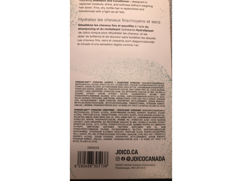 Joico HydraSplash Hydrating Shampoo & Conditioner Set