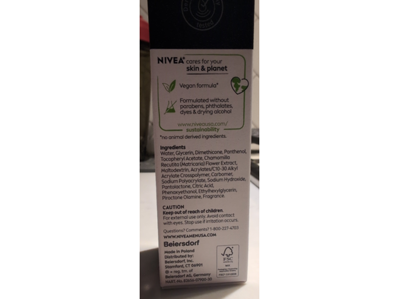 Nivea Men Sensitive Face & Beard Moisture Gel, Vitaminpro Complex, 1.7 fl oz/50 mL, Pack Of 3