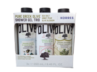 Korres Pure Greek Olive Shower Gel Trio, Sea Salt, Honey Pear, Olive Blossom, 8.45 fl oz/250 mL - thumbnail 1