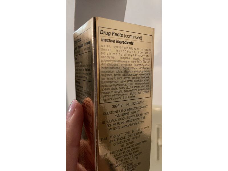 Yves Saint Laurent All Hours Full Coverage Matte Foundation, B60 Amber, 0.84 fl oz/25 mL