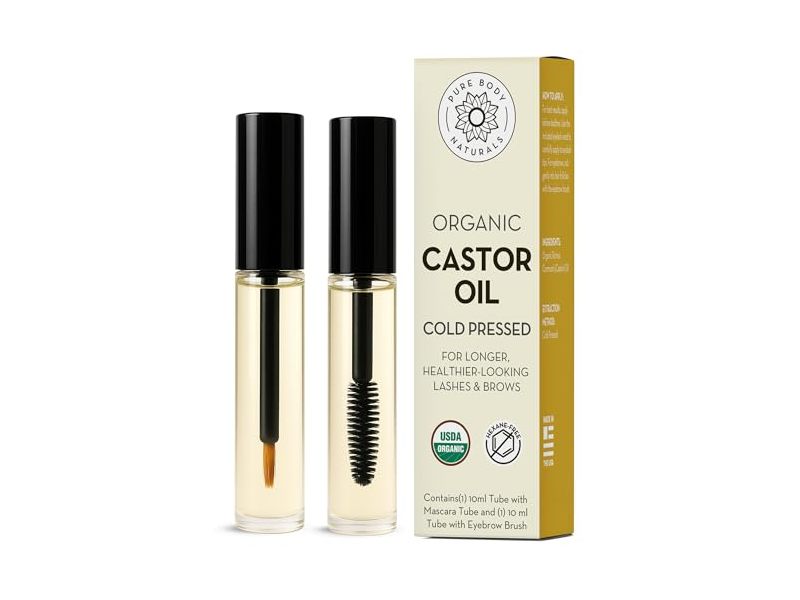 Pure Body Naturals Organic Castor Oil, 10 mL