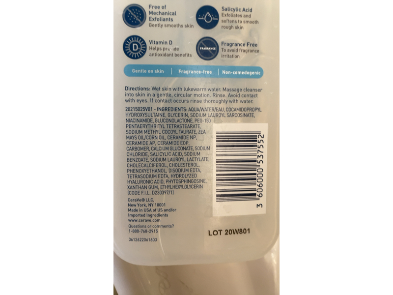 CeraVe Renewing SA Cleanser, 8 fl oz (237 mL)