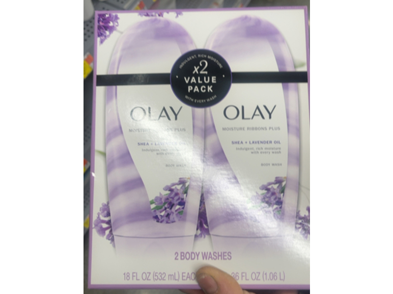 Olay Moisture Ribbons Plus Body Wash, Shea + Lavender Oil, Pack Of 2