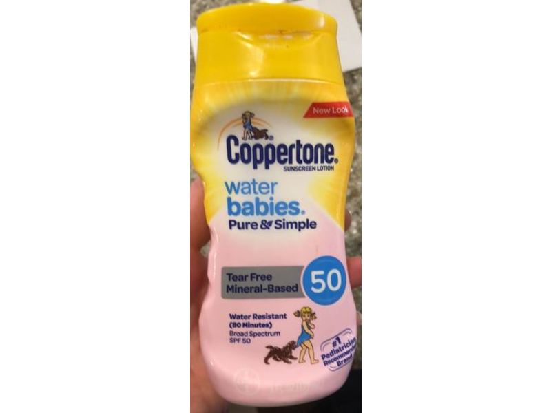 Coppertone Water Babies Pure & Simple Sunscreen Lotion, SPF 50, 6 fl oz/177 mL