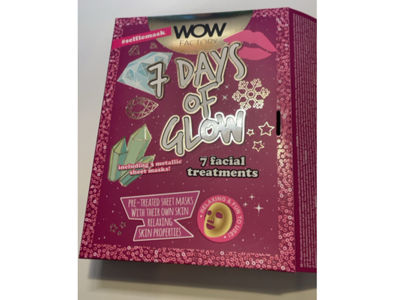 Wow Factory 7 Days Of Glow Facial Treatment Mask, 7 Count