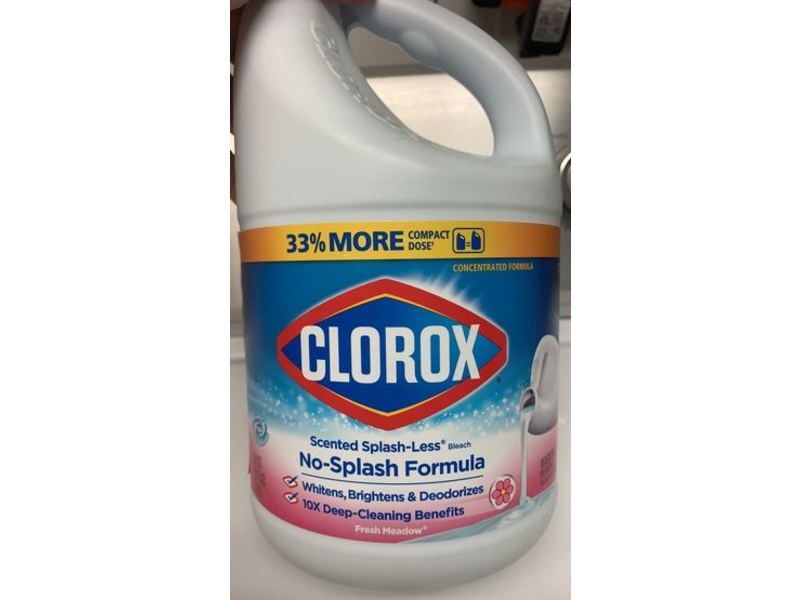 Clorox Scented Splash-Less Bleach, Fresh Meadow, 77 fl oz