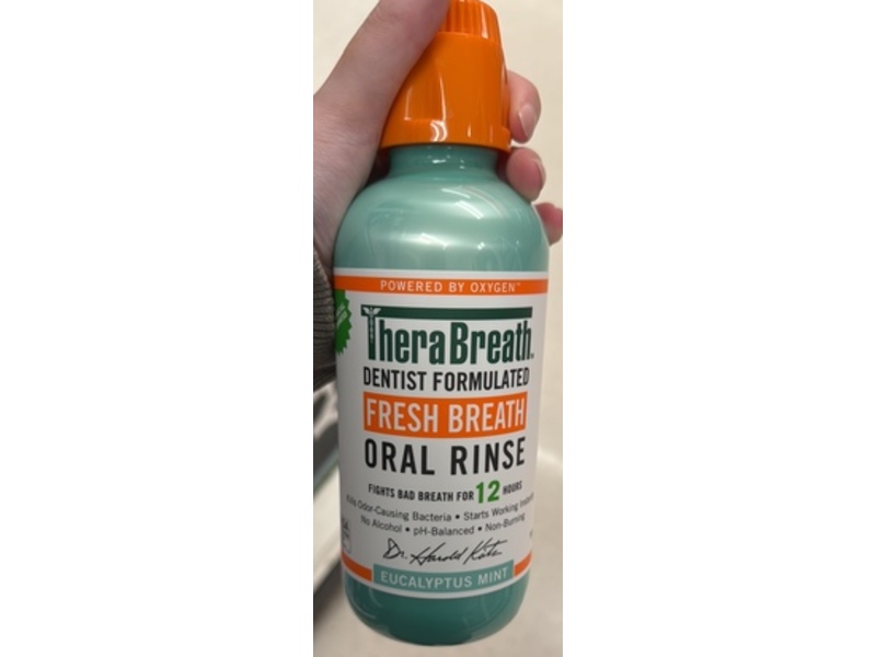 Thera Breath Fresh Breath Oral Rinse, Eucalyptus Mint, 16 fl oz/473 mL