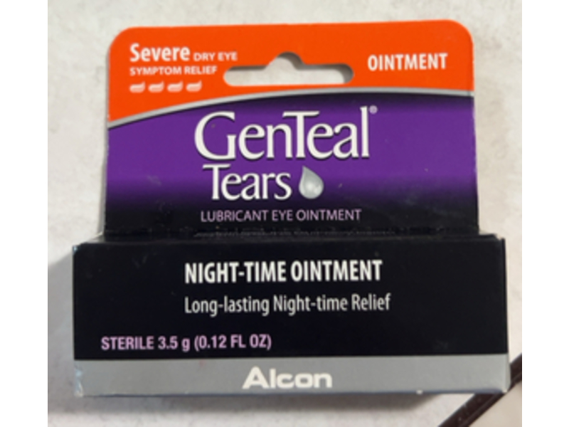 Genteal Tears Night - Time Lubricant Eye Ointment, 0.12 fl oz/3.5 g, Pack Of 3