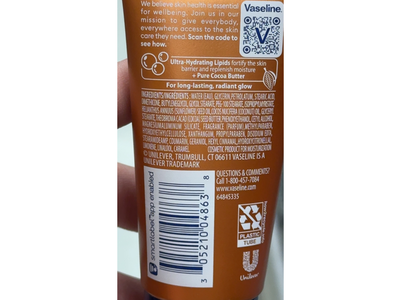 Vaseline Intensive Care Cocoa Radiant Body Lotion, 2 fl oz/60 mL