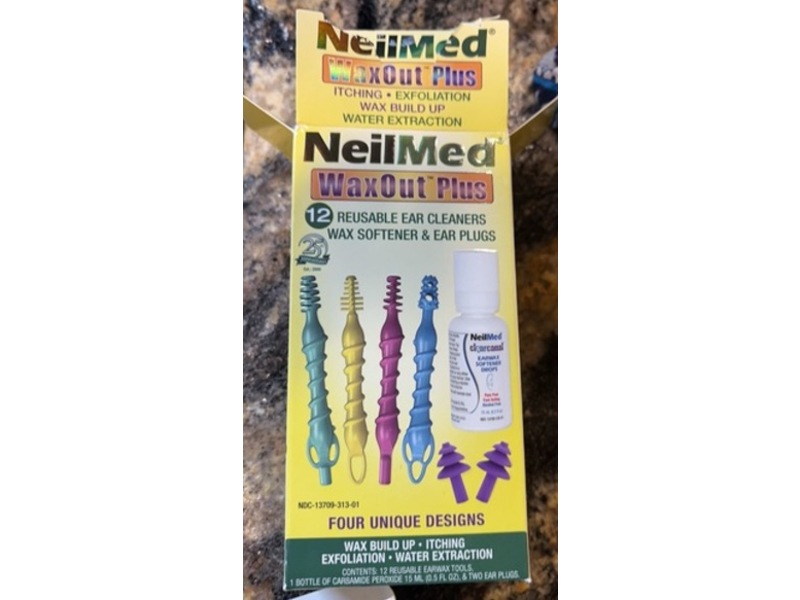 Neilmed Reusable Waxout Plus Ear Cleaners Wax Softener & Ear Plugs, 0.5 fl oz/15 mL, 15 Count