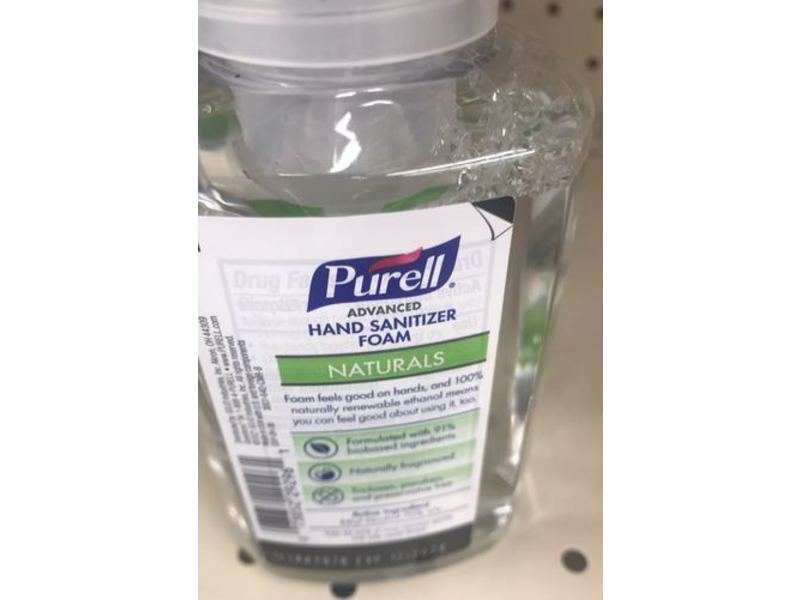 Purell Advanced Hand Sanitizer Foam, Naturals, 10 fl oz/295 mL, Pack Of 3