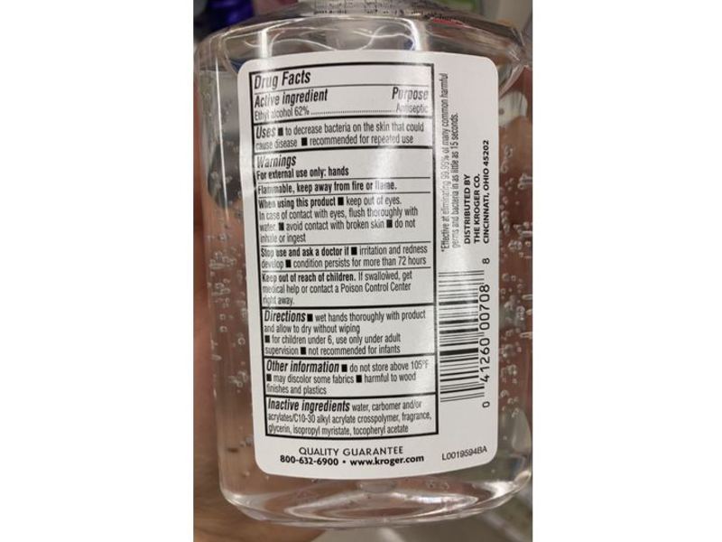 Kroger Hand Sanitizer, Original Scent, 8 fl oz/236 mL