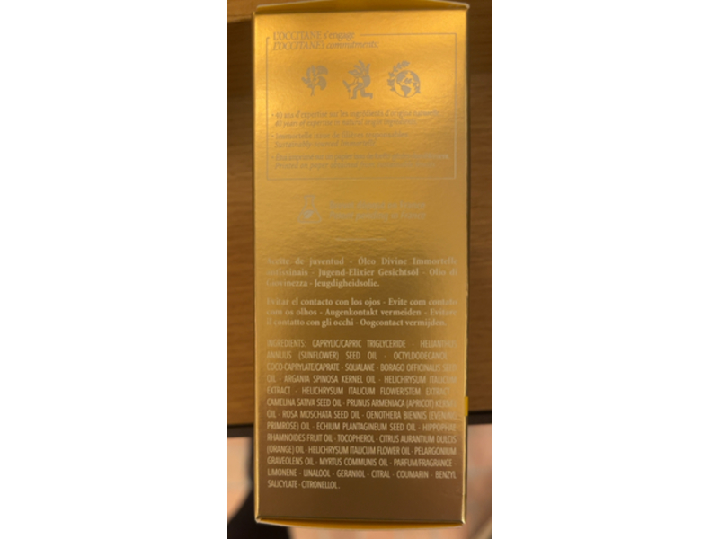 L'Occitane en Provence Immortelle Divine Youth Oil, 1 fl oz/30 mL