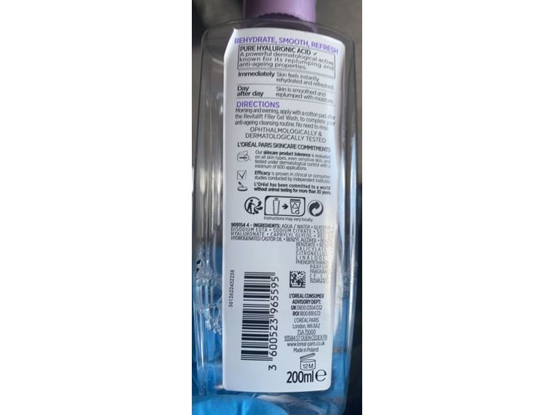 L'Oreal Paris Revitalift Replumbing Toner, Hyaluronic Acid, 200 mL