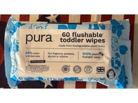 Pura Flushable Toddler Wipes, 60 Wipes - thumbnail 3