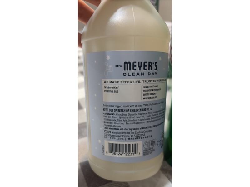 Mrs. Meyer's Clean Day Multi-Surface Everyday Cleaner, Snowdrop Scent, 24 fl oz/710 mL