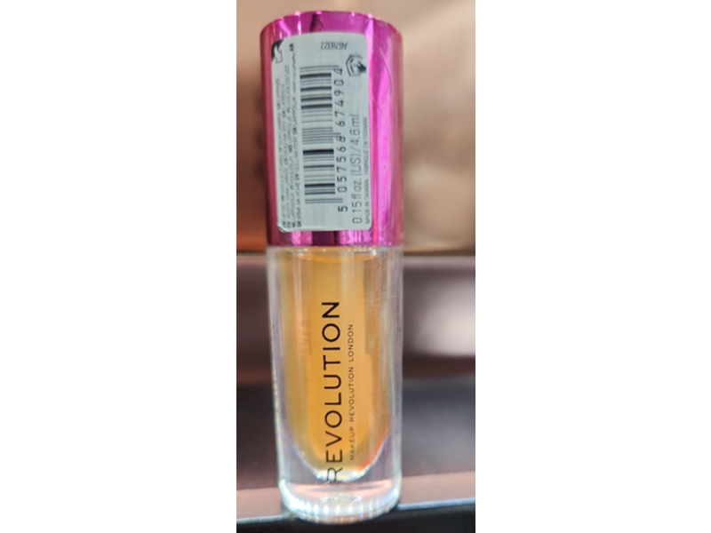 Makeup Revolution Glaze Lip Oil, Getaway Terracotta, 0.15 fl oz/4.6 mL