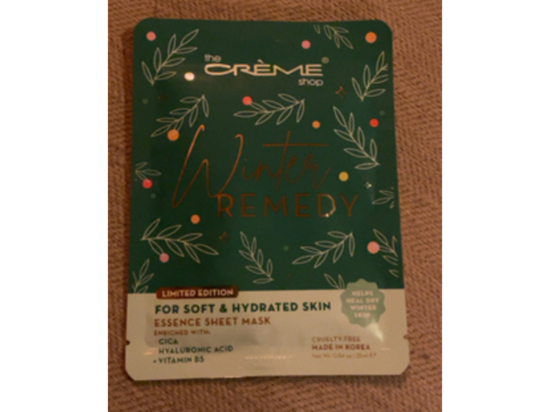 The Creme Shop Essence Sheet Mask, Winter Remedy, 0.84 oz/25 mL