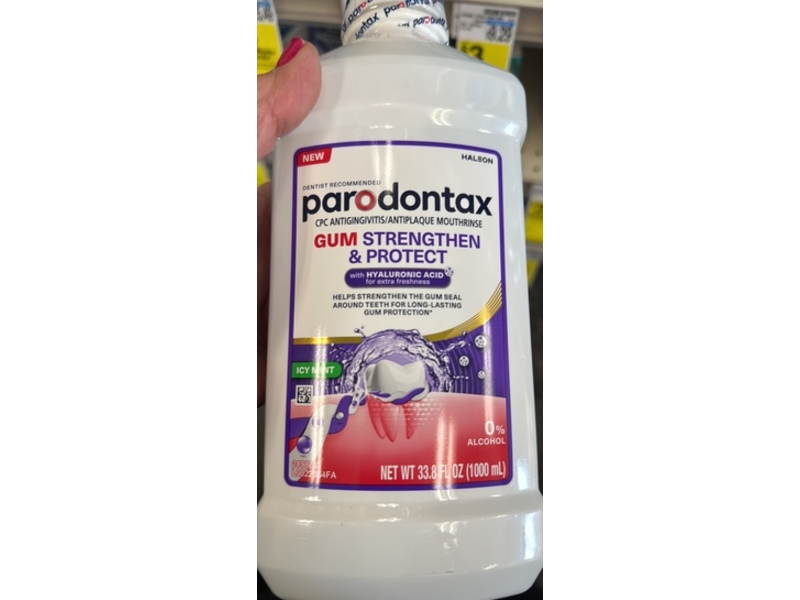 Parodontax Gum Strengthen & Protect Mouth Rinse, Icy Mint, 33.8 fl oz/1000 mL