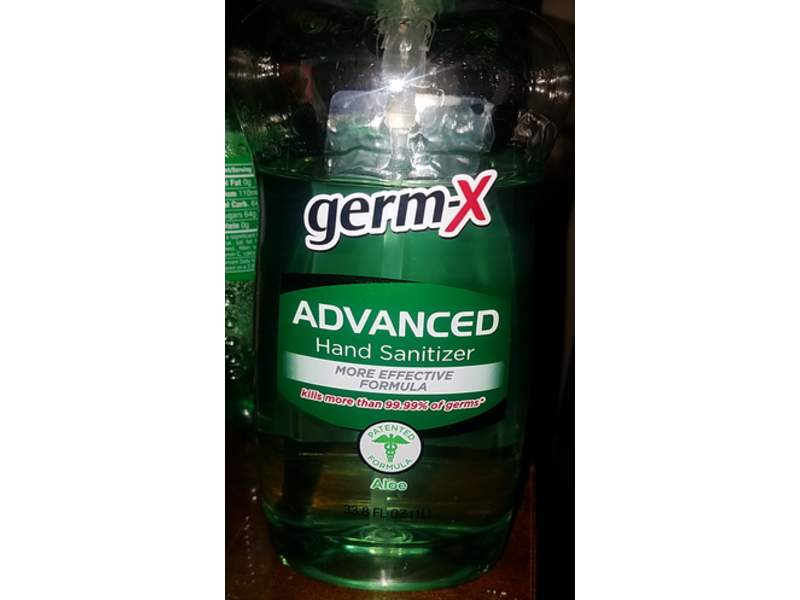 Germ-X Advanced Hand Sanitizer, Aloe, 33.8 fl oz/1 L