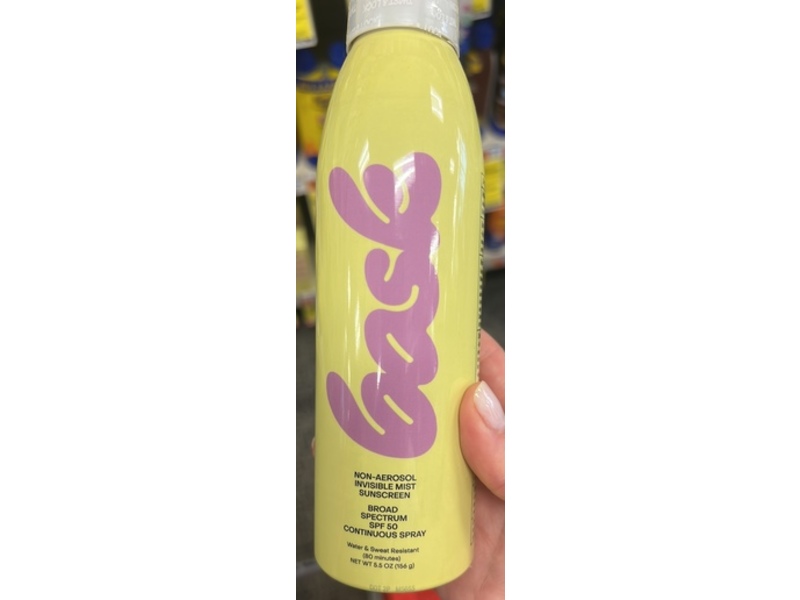 Bask Non-Aerosol Invisible Sunscreen Continuous Spray, SPF 50, 5.5 oz/156 g
