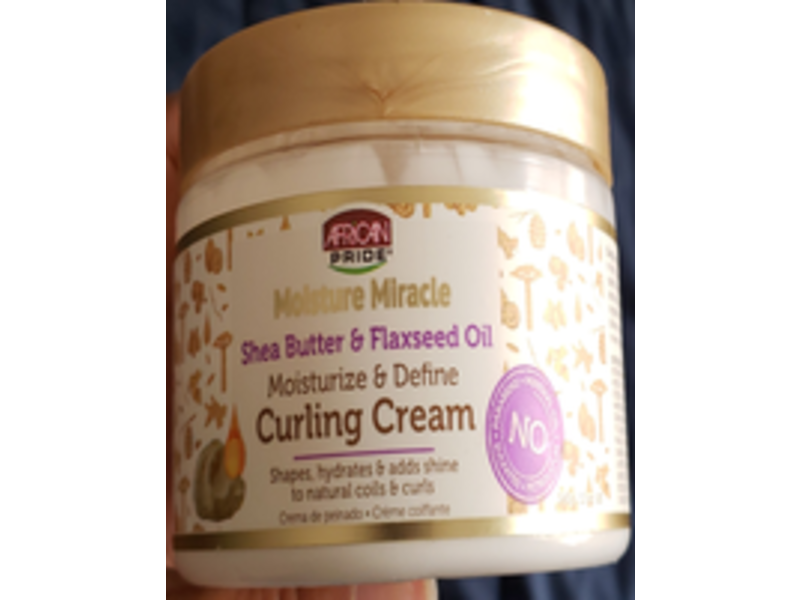 African Pride Moisture Miracle Curling Cream, Shea Butter & Flaxseed Oil, 12 oz