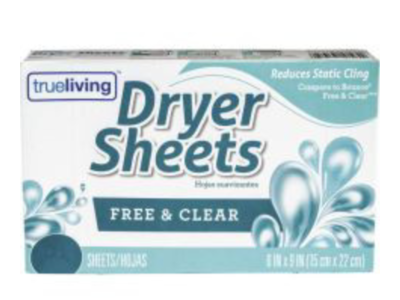 Trueliving Dryer Sheets, Free & Clear, 160 Count