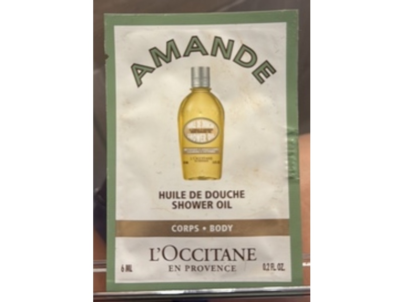 L'Occitane en Provence Amande Body Shower Oil, 0.2 fl oz/6 mL