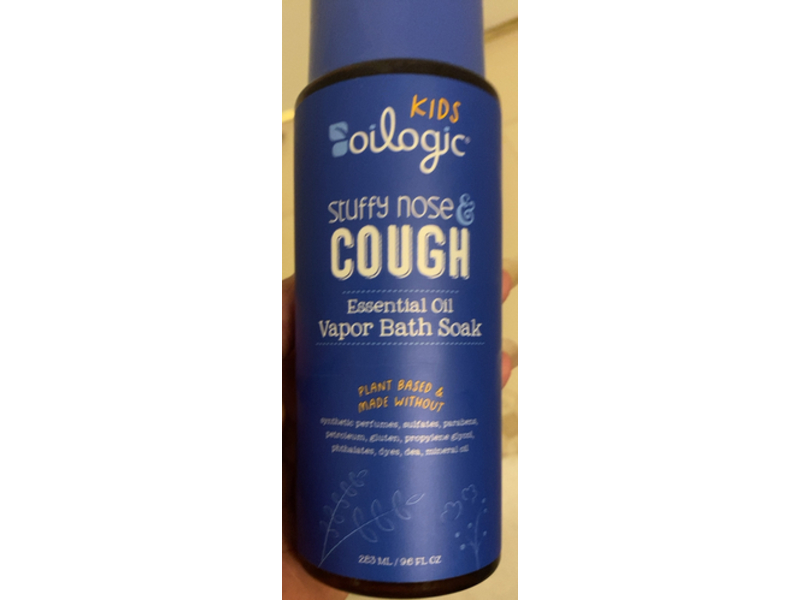 Oilogic Kids Stuffy Nose & Cough Essential Oil Vapor Bath Soak, 9.6 fl oz/283 mL