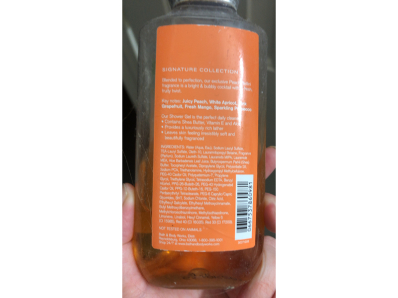 Bath & Body Works Peach Bellini Shower Gel, Shea & Vitamin E, 10 fl oz/295 mL